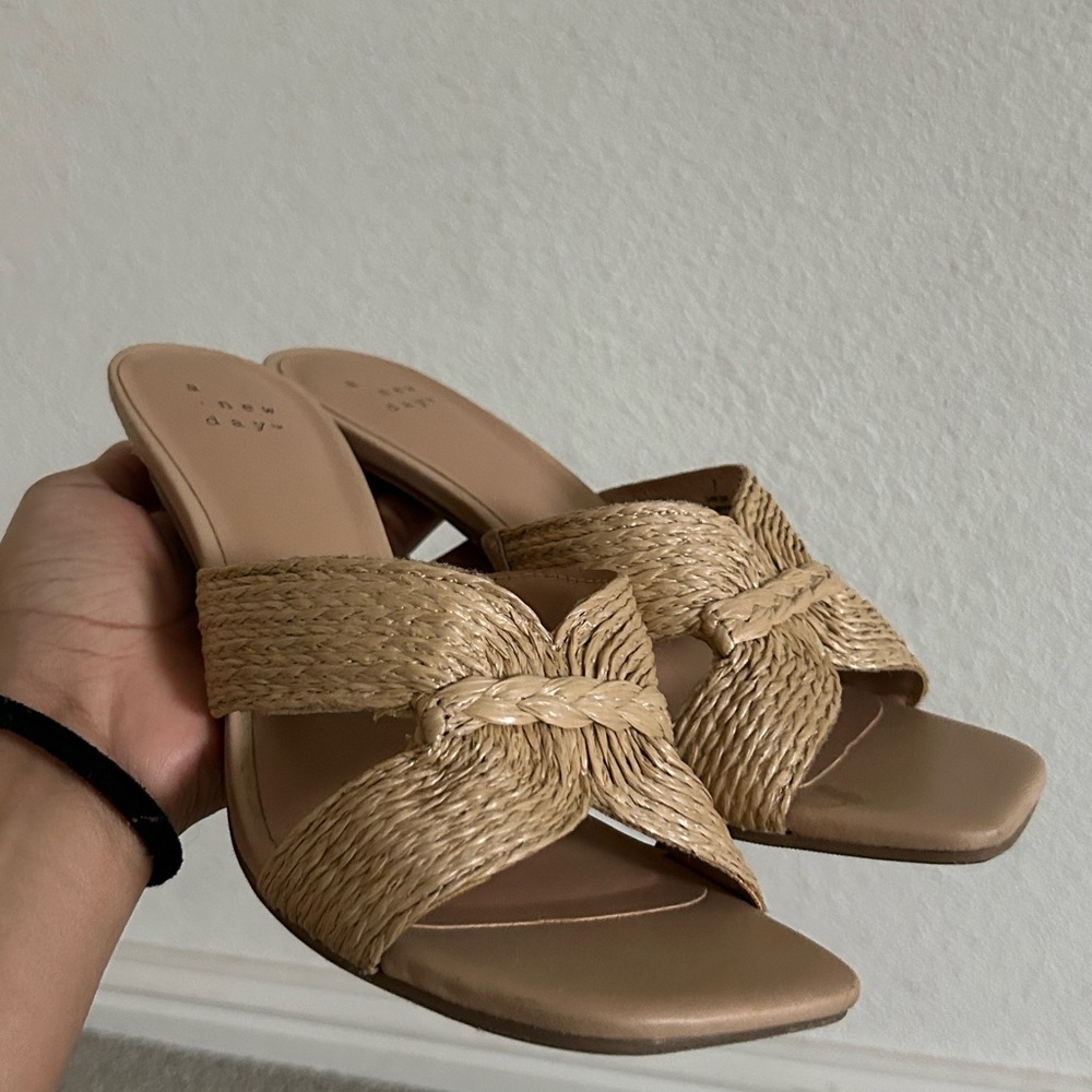 A New Day Women's Beige Woven Heels